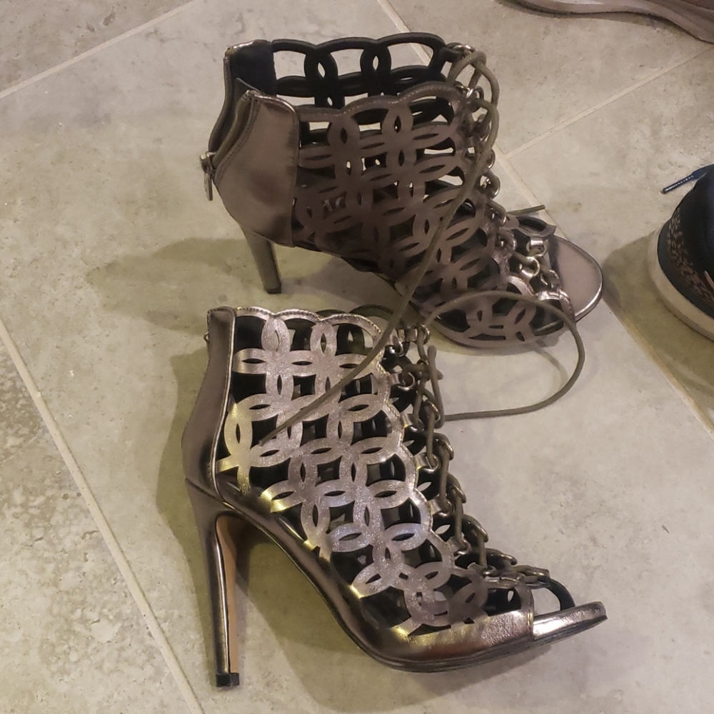 XOXO sexy,  lace up heels,  size 6